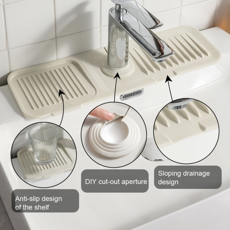 Faucet Silicone Draining Mat Anti-splash Kitchen Sink Non-slip Soap Mat, Size: Large(Beige) - Shelf by buy2fix | Online Shopping UK | buy2fix