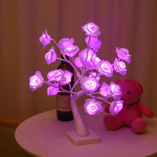 SJ-SD042 Rose Tree LED Christmas Party Decoration Light, Style: Non-detachable Base(Purple) - Christmas Decoration Lamps by buy2fix | Online Shopping UK | buy2fix