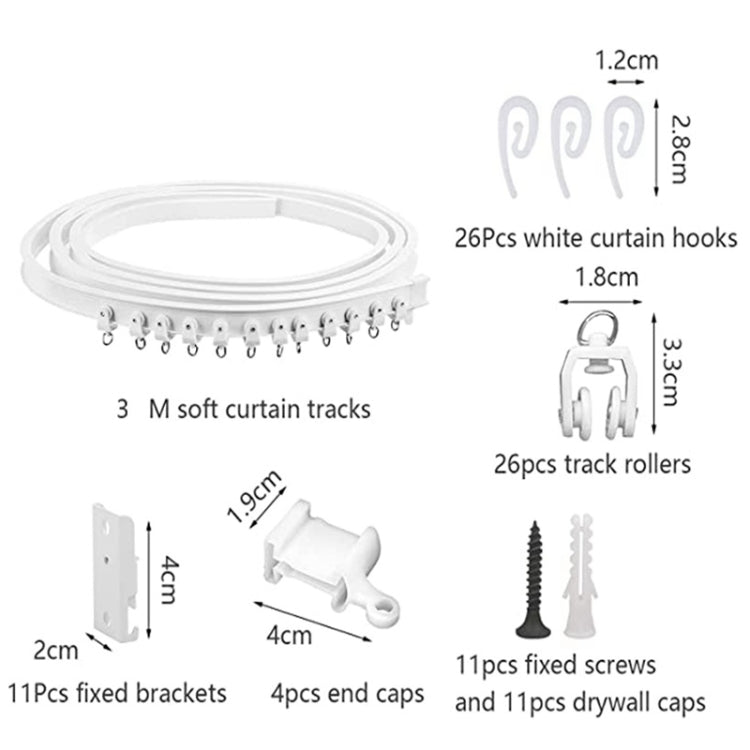 Model Steel Rail Bending Curtain Rail Flexible Guide Set, Size: 3m - Curtain Decorative Accessories by buy2fix | Online Shopping UK | buy2fix