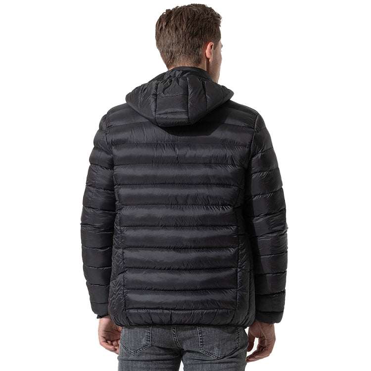 9 Zone Double Control Black USB Winter Electric Heated Jacket Warm Thermal Jacket, Size: L - Down Jackets by buy2fix | Online Shopping UK | buy2fix