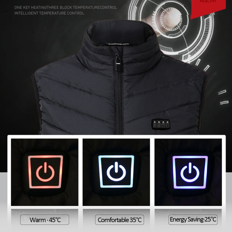 17 Area  4 Control Black USB Electric Heating Undershirt Intelligent Warm Vest(M) - Down Jackets by buy2fix | Online Shopping UK | buy2fix