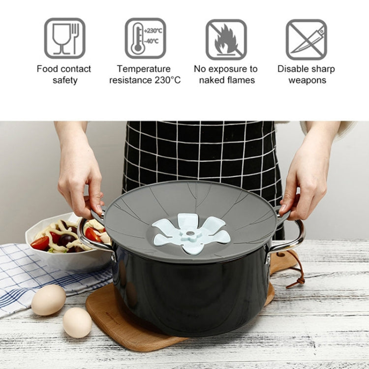 Silicone Flower Spill-proof Pot Lid Rotatable Pot Lid Kitchen Gadget, Size: 23cm Small Gray - Insulation by buy2fix | Online Shopping UK | buy2fix