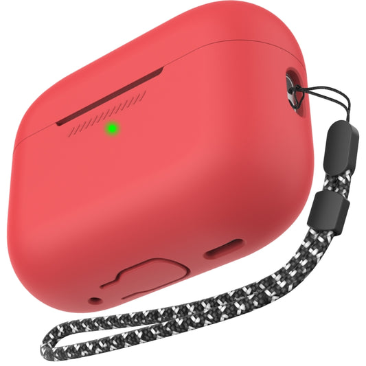 For AirPods Pro 2 AhaStyle PT187 Silicone One-Piece Protective Case With Lanyard Case(Red) - For AirPods Pro 2 by AhaStyle | Online Shopping UK | buy2fix