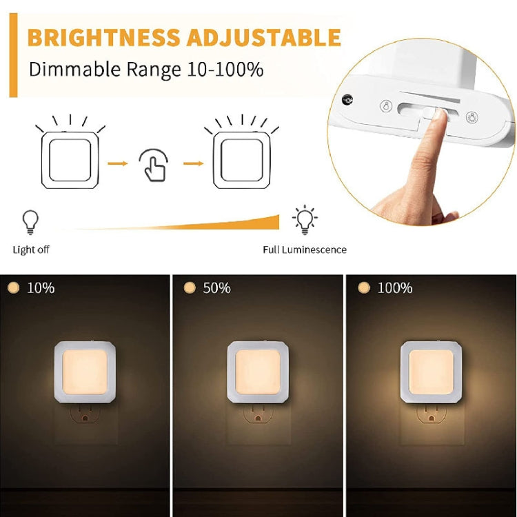 0.6W Stepless Dimming Induction Night Light Square Light Guide Plate Baby Night Light(UK Plug) - Sensor LED Lights by buy2fix | Online Shopping UK | buy2fix