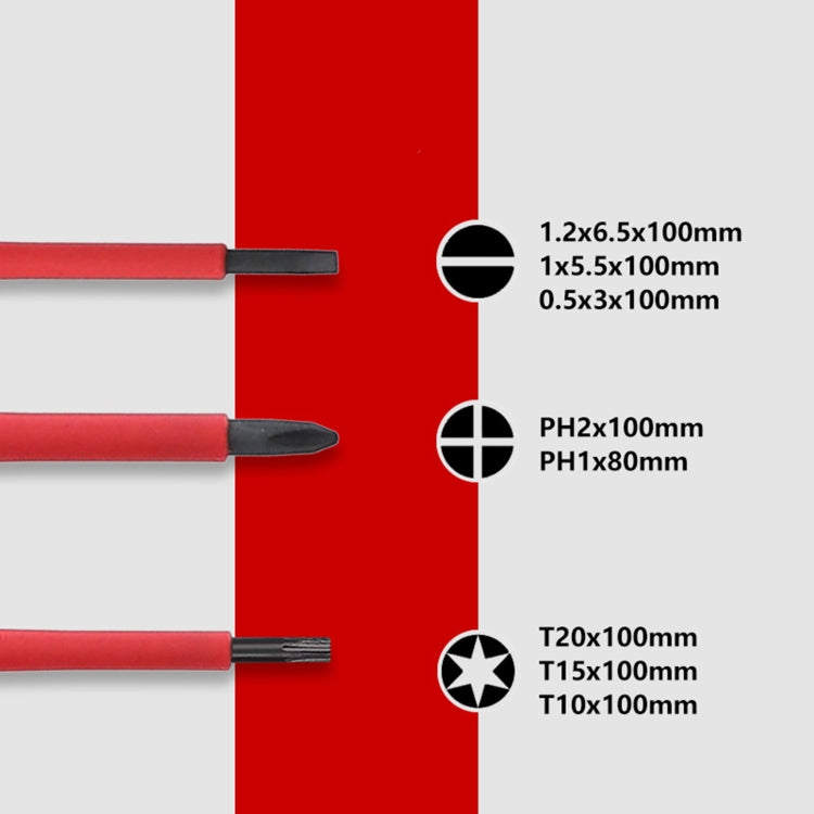 RDEER VDE-9912 12 In 1 Insulated Screwdriver Set Screwdriver Electrician Tools - Screwdriver Tools by RDEER | Online Shopping UK | buy2fix