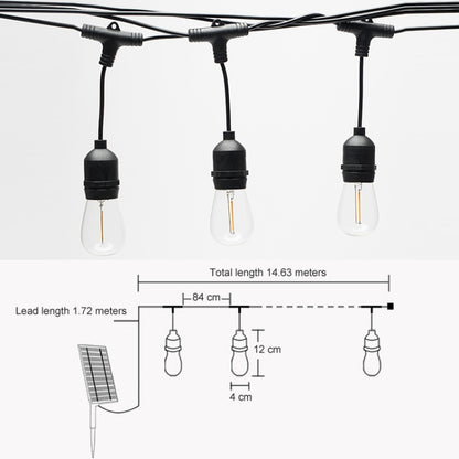 Outdoor Solar Remote Control RGB String Lights Christmas Decoration Lights, Specification: Warm Light - Solar Lights by buy2fix | Online Shopping UK | buy2fix