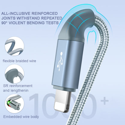 ROMOSS CB25 3 In 1 3.5A  8 Pin + Micro USB + Type C/USB-C Cable 1.5m(Space Gray) - Multifunction Cable by ROMOSS | Online Shopping UK | buy2fix