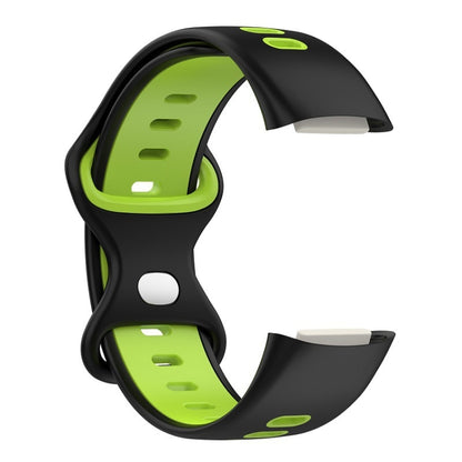 For Fitbit Charge 5 Smart Watch Sports Waterproof Two-Color Silicone Band(Black Green) - Watch Bands by buy2fix | Online Shopping UK | buy2fix