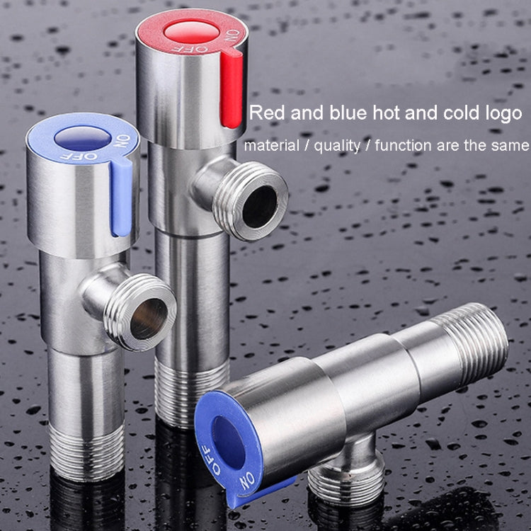 Model D 304 Hexagonal Stainless Steel Angle Valve Fine Copper Ceramic Valve Spool With Decorative Cover(Blue Logo Cold Water) - Faucets & Accessories by buy2fix | Online Shopping UK | buy2fix