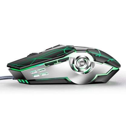 K-Snake Q7 Game Wired 7 Color Illuminated USB 4000 DPI Mechanical Mouse(Scrub Black) - Wired Mice by K-Snake | Online Shopping UK | buy2fix