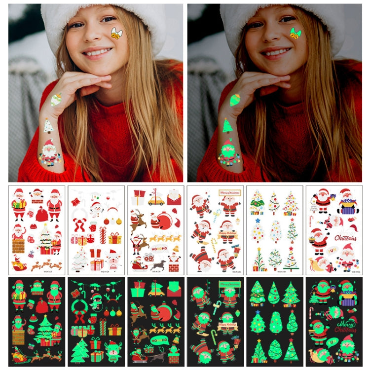 10pcs Christmas Glow Waterproof Cartoon Tattoo Sticker(WS-K122) - Christmas Others by buy2fix | Online Shopping UK | buy2fix