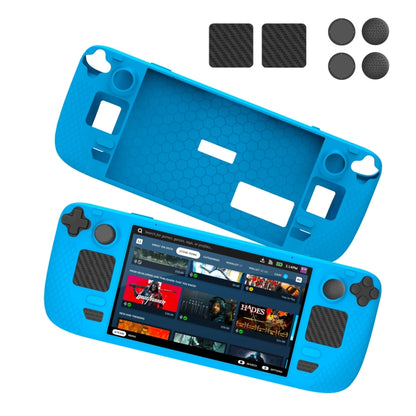 JYS JYS-SD011 For Steam Deck 7pcs/set Host Silicone Case With Joystick Cap+Touch Board Sticker Set(Blue) - Cover Case by JYS | Online Shopping UK | buy2fix