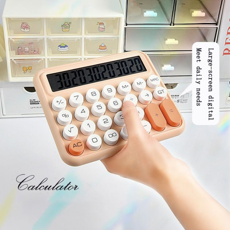 12-digit Mechanical Keyboard Calculator Cute Big Buttons Calculator(Olive Green) - Calculator by buy2fix | Online Shopping UK | buy2fix