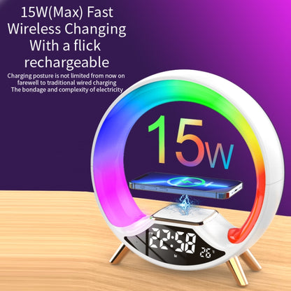 S528 Multifunctional Wireless Charging Bluetooth Speaker with RGB Light & White Noise & Simulated Sunrise(White) - Desktop Speaker by buy2fix | Online Shopping UK | buy2fix