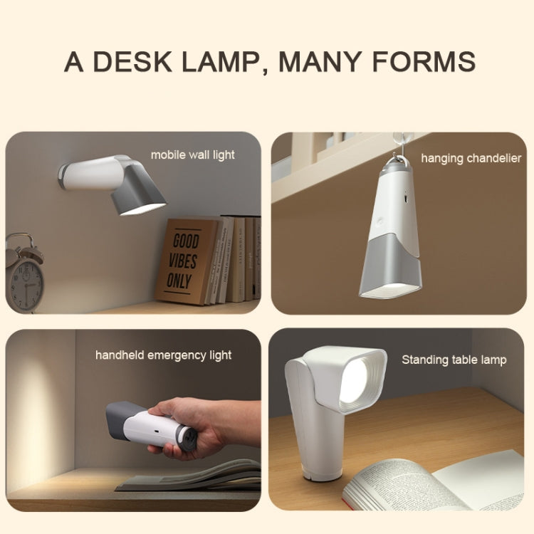 Multifunctional Reading Desk Lamp Flashlight Wall Mounted Bedside Lamp Folding Camping Lamp(White) - Desk Lamps by buy2fix | Online Shopping UK | buy2fix