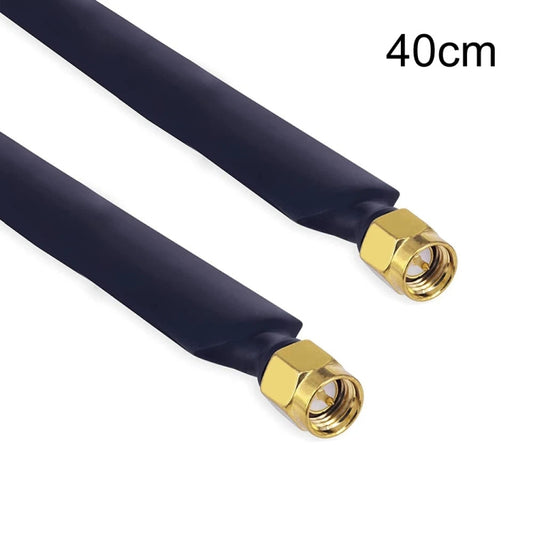 SMA Male To Male  Fiberglass Antenna Through Wall Adapter Cable Flat Window Cable(40cm) - Connectors by buy2fix | Online Shopping UK | buy2fix