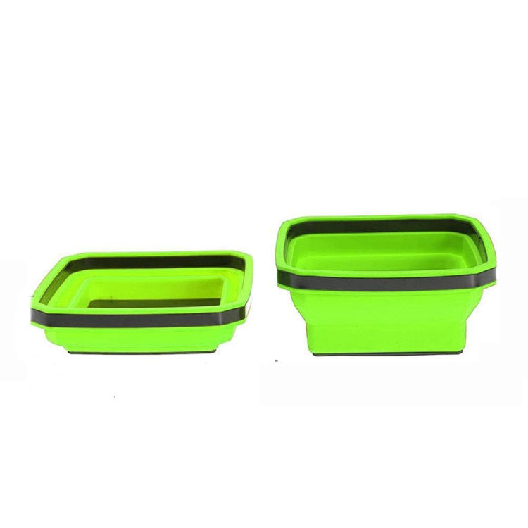 Square Silicone Foldable Magnetic Parts Tray For Small Parts And Tools(Green) - Storage Bags & Boxes by buy2fix | Online Shopping UK | buy2fix