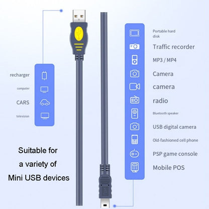 JINGHUA USB2.0 To T-Port Connection Cable MINI5Pin Data Hard Disk Cable, Length: 3m - USB Cable by JINGHUA | Online Shopping UK | buy2fix