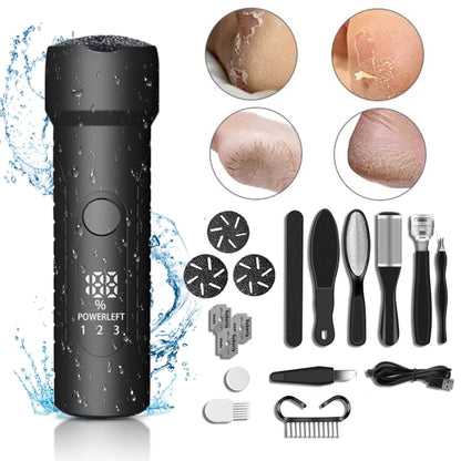 Electric Foot File Pedicure Kit Waterproof Feet Callus Remover, Spec: Kit 1 White - Grinding Tools & Accessories by buy2fix | Online Shopping UK | buy2fix