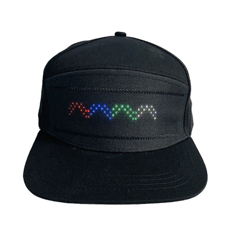 LED Luminous Advertising Hat DIY Words Pixel Lighting Rechargeable Bluetooth APP Control Scrolling Message Flexible Cap(Mixed Color Letter Black) - Peaked Cap by buy2fix | Online Shopping UK | buy2fix