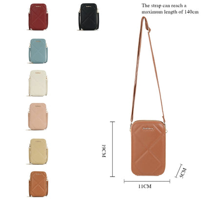 Baellerry N0111 Large Capacity Vertical Double-zipper Phone Bag Single-shoulder Messenger Bag(Apricot) - Single-shoulder Bags by Baellerry | Online Shopping UK | buy2fix