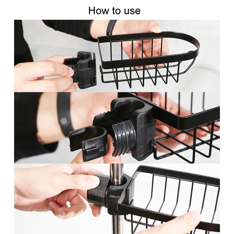 Kitchen Faucet Shelf No-Punch Sink Rag Drainage Basket Sponge Drainage Storage Rack, Style: A Silver - Shelf by buy2fix | Online Shopping UK | buy2fix