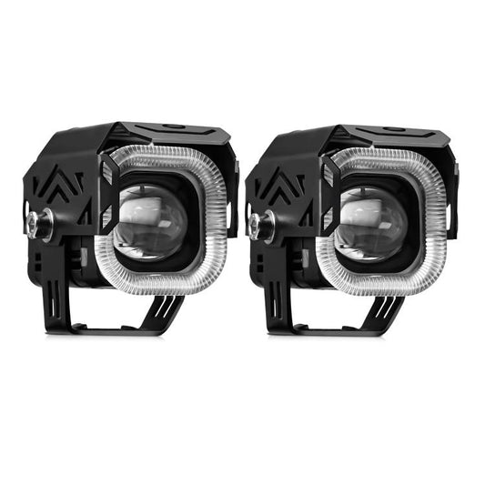 Motorcycle Vehicle Multi-Mode Spotlight Angel Eye Aperture LED Spotlight(M13 1pair) - Work Lights by buy2fix | Online Shopping UK | buy2fix