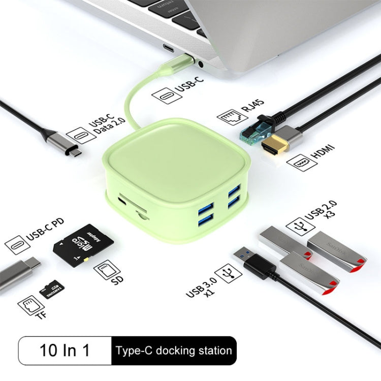 BS10H 10 In 1 Type-C Docking Station Multifunction USB Hub 100Gb Ethernet Port(Pink) - USB HUB by buy2fix | Online Shopping UK | buy2fix