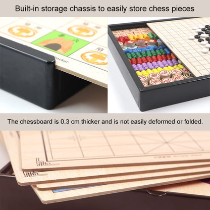 3 in 1 E Model Wooden Multifunctional Parent-Child Interactive Children Educational Chessboard Toy Set - Table Games by buy2fix | Online Shopping UK | buy2fix