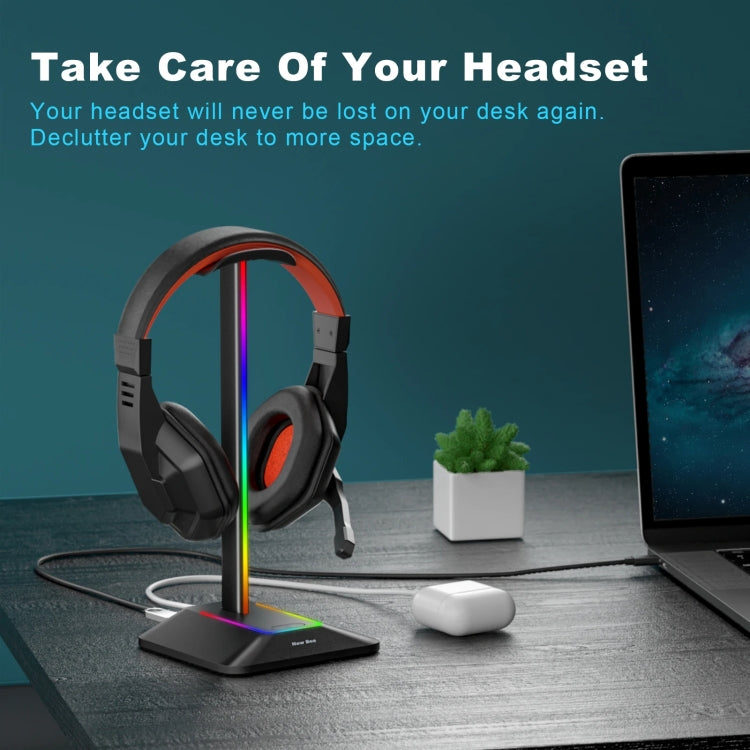 New Bee Dual Output Colorful Headset Display Rack HUB Expansion Headphone Holder, Color: Z9 Without Extended Interface Silver - Headset Stand by buy2fix | Online Shopping UK | buy2fix