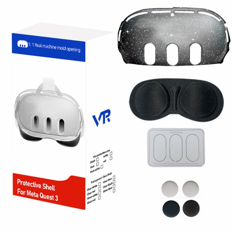 For Meta Quest 3 PC Protective Shell, Style: 7 In 1 (Ordinary Transparent Black) - VR Accessories by buy2fix | Online Shopping UK | buy2fix