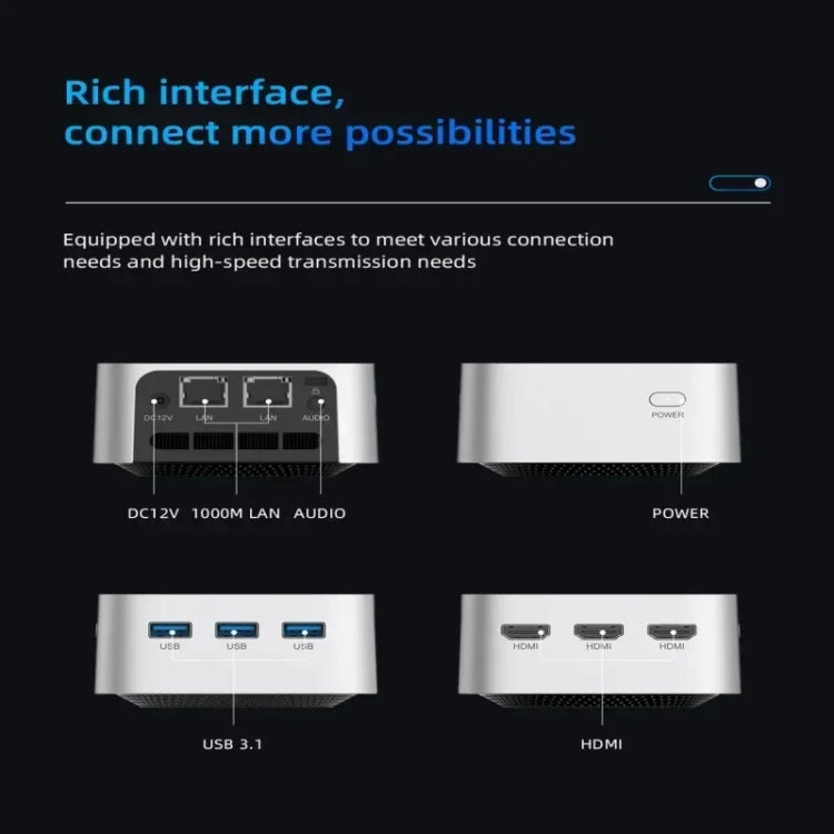 T8Plus Alder Lake-N100 4K Dual Band WIFI Bluetooth Office Game Portable Mini PC, Spec: 16G 128G US Plug - Windows Mini PCs by buy2fix | Online Shopping UK | buy2fix