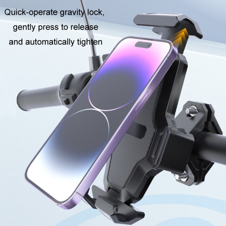 Cycling Bicycle Automatic Locking Mobile Phone Holder(Handlebars) - Holders by buy2fix | Online Shopping UK | buy2fix