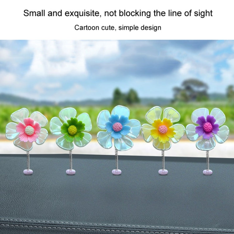 5pcs /Set Car Shaking Flower Ornament Simulated Small Flower Car Interior Decoration(Purple) - Ornaments by buy2fix | Online Shopping UK | buy2fix