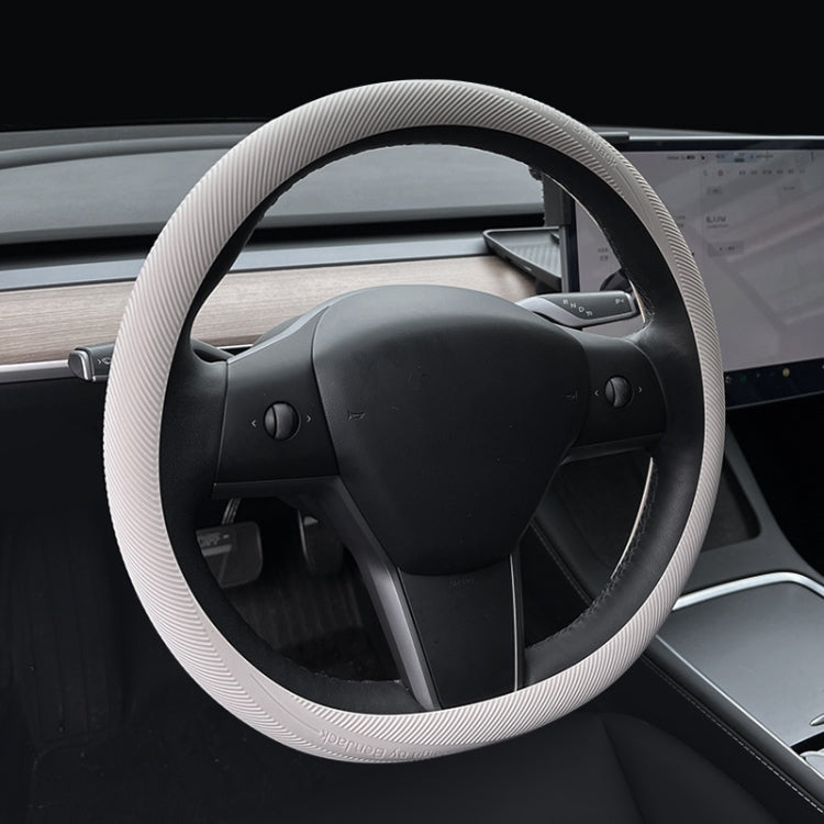BEN.JACK Car Anti-slip Sweat-absorbent Liquid Silicone Steering Wheel Cover(Beige) - Steering Wheel Accessories by BEN.JACK | Online Shopping UK | buy2fix