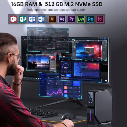 S1 Intel Alder Lake N100 WIFI 5+BT4.2 Office Home Mini PC Win11 DDR4 3200MHz, Spec: 16G+512G UK Plug - Windows Mini PCs by buy2fix | Online Shopping UK | buy2fix