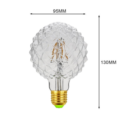 E27 Screw Port LED Vintage Light Shaped Decorative Illumination Bulb, Style: G95 Outer Pineapple Transparent(220V 4W 2700K) - LED Blubs & Tubes by buy2fix | Online Shopping UK | buy2fix