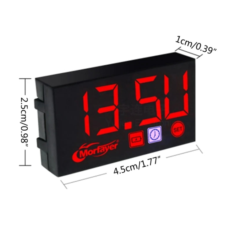 Compact LED Digital Display Time Voltmeter, Specification: 2 in 1 Temperature White - Electrical Instruments by buy2fix | Online Shopping UK | buy2fix