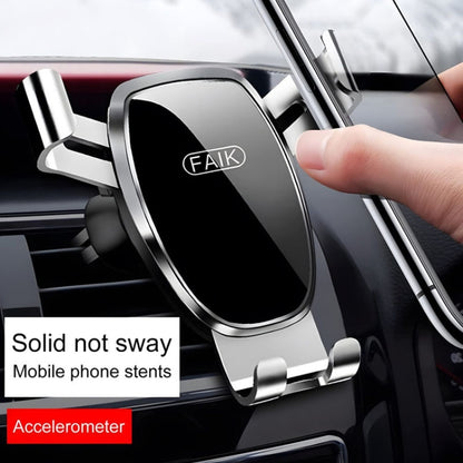 FAIK Car Cell Phone Holder Air Vent Triangle Gravity Sensor Car Phone Bracket, Color: Silver Frosted Model - Car Holders by FAIK | Online Shopping UK | buy2fix