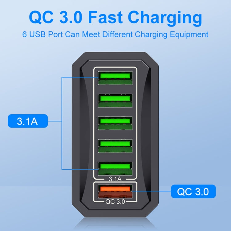 6-Ports Multifunctional Quick Charging USB Travel Charger Power Adapter, Model: White AU Plug - USB Charger by buy2fix | Online Shopping UK | buy2fix