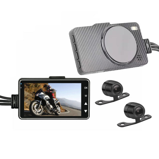 3 inch Motorcycle High-definition Dual-lens Driving Recorder - Electrical Instruments by buy2fix | Online Shopping UK | buy2fix