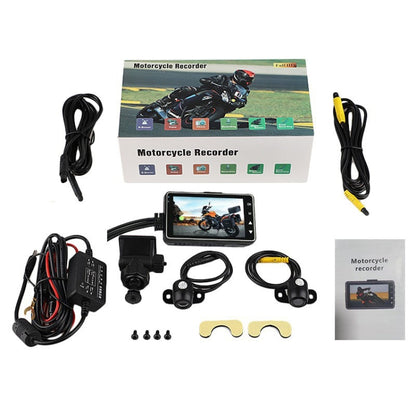 3 inch Motorcycle High-definition Dual-lens Driving Recorder - Electrical Instruments by buy2fix | Online Shopping UK | buy2fix