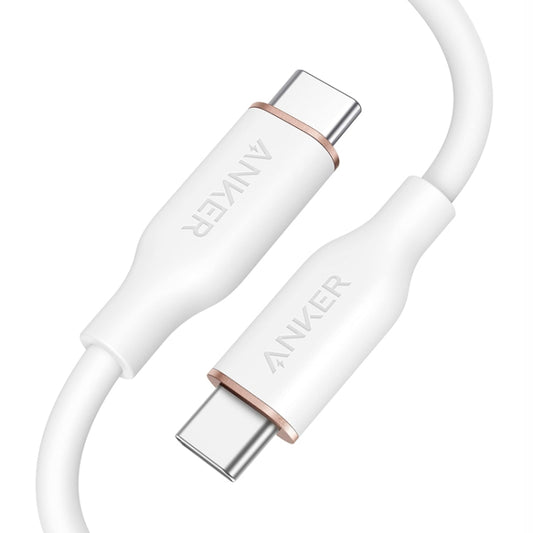 ANKER A8552 Powerline III 0.9m Skin Friendly Dual Type-C Data Cable PD100W Fast Charging Cable(White) - USB-C & Type-C Cable by ANKER | Online Shopping UK | buy2fix