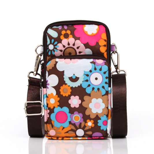 Printed Crossbody Mobile Phone Bag Mini Wallet With Arm Band, Style: Colorful Flower - Single-shoulder Bags by buy2fix | Online Shopping UK | buy2fix