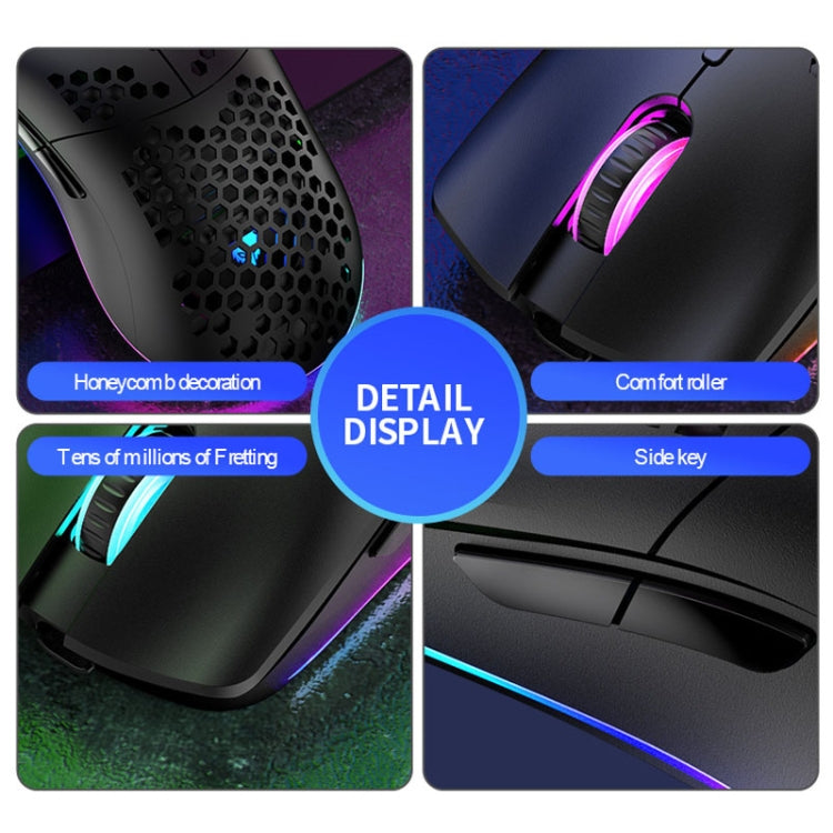 XUNSVFOX XYH80 Hollow Hole Rechargeable Wireless Gaming Mouse RGB Light Computer Office Mouse(Blue) - Wireless Mice by XUNSVFOX | Online Shopping UK | buy2fix