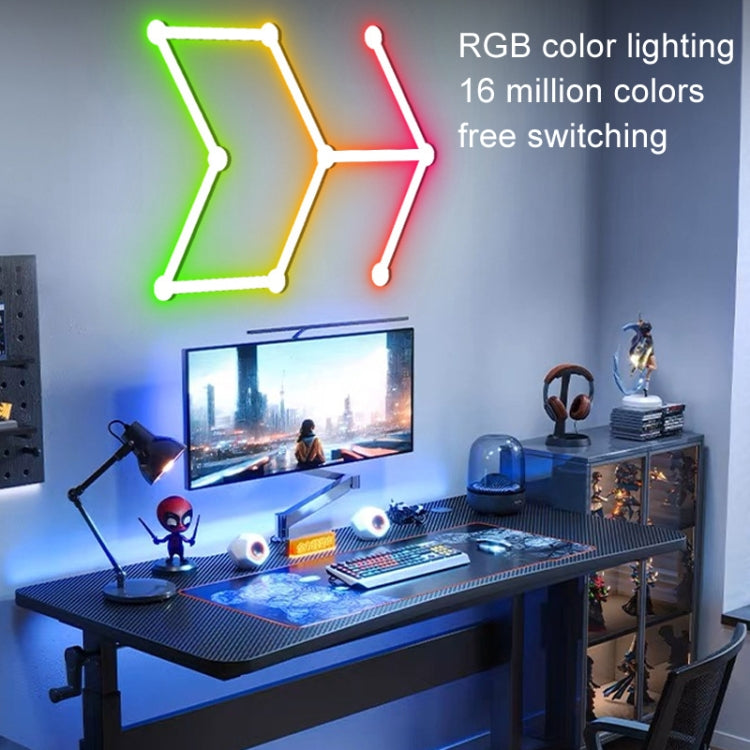 JSK-P22 5V Bluetooth RGB Stitching Light E-Sports Atmosphere Decorative Lamp, Style: 9 Sections+USB To DC Line+UK Plug(White) - Novelty Lighting by buy2fix | Online Shopping UK | buy2fix