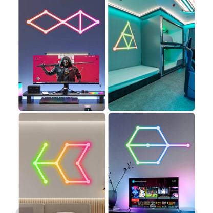 JSK-P22 5V Bluetooth RGB Stitching Light E-Sports Atmosphere Decorative Lamp, Style: 6 Sections+USB To DC Line+US Plug(White) - Novelty Lighting by buy2fix | Online Shopping UK | buy2fix