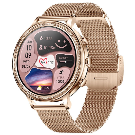 V60 1.39 Inch Health Monitoring Multifunctional Waterproof Bluetooth Call Smart Watch, Color: Gold Steel - Smart Watches by buy2fix | Online Shopping UK | buy2fix