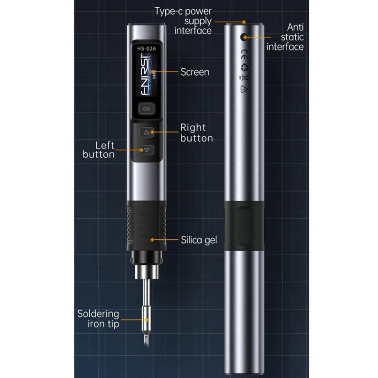 FNIRSI Portable Constant Temperature Soldering Iron Set, Model: HS-02A Standard-B Round Tip - Soldering Iron Set by FNIRSI | Online Shopping UK | buy2fix