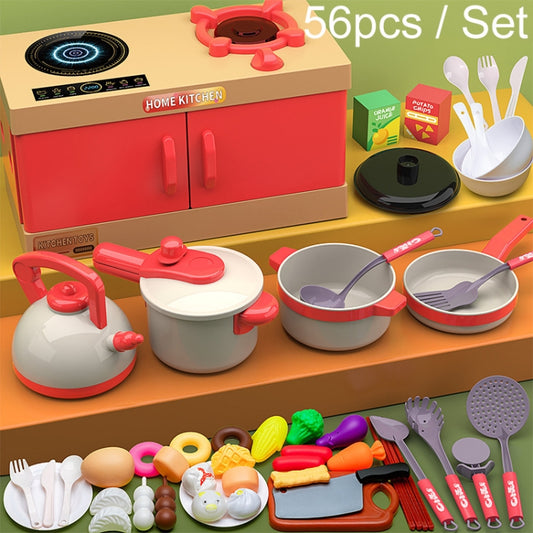 56pcs / Set Children Simulation Kitchen Cooking Toys Pretend Play Educational Toys Set - Pretend Play Toys by buy2fix | Online Shopping UK | buy2fix